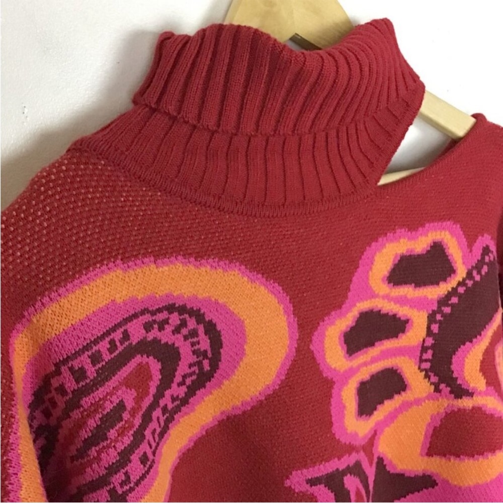 FARM Rio Women's Vibrant Shoulder Cut Out Sweater, NWT, XL - Picture 6 of 15